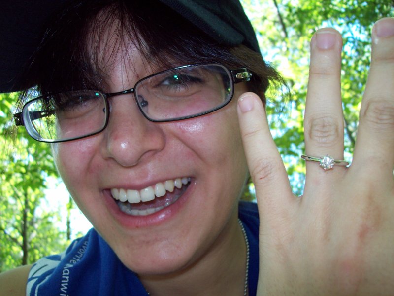 trying on the ring